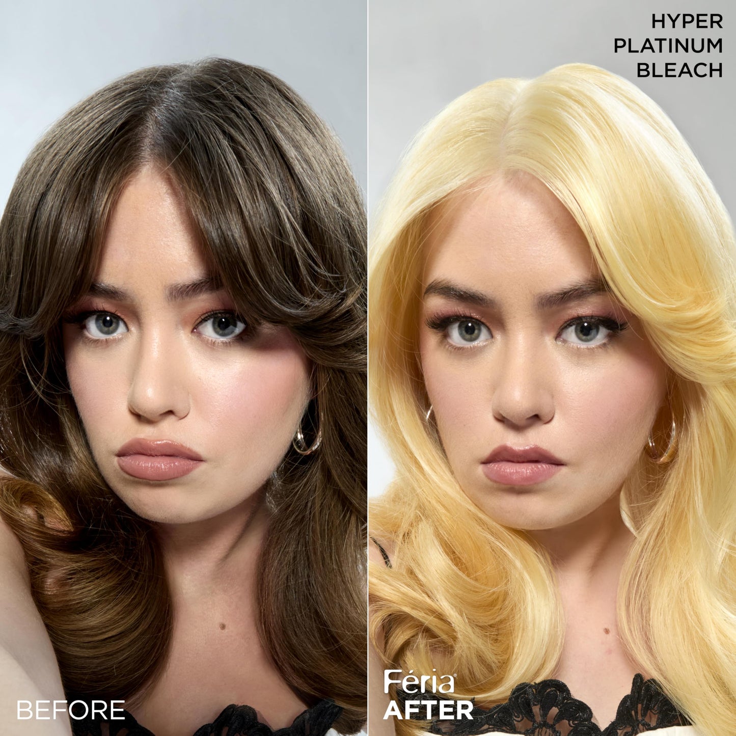 L'Oreal Paris Feria Hyper Platinum Advanced Lightening System Hair Bleach, Lifts Up To 8 Levels, Includes Anti Brass Purple Conditioner, 1 Hair Dye