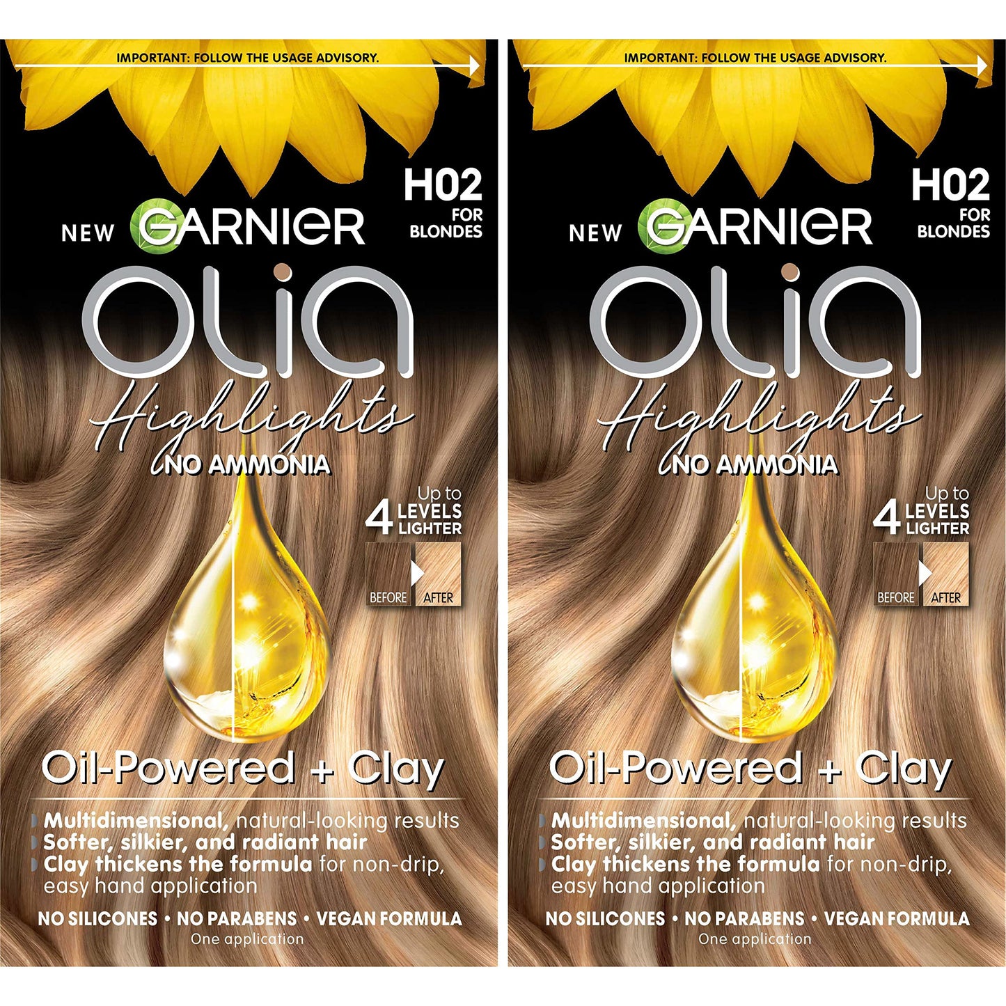Garnier Olia Ammonia-Free Permanent Hair Dye Highlighting Kit, Oil-Rich Formula for Multidimensional Hair Color with Up to 4 Levels of Lift, Vegan