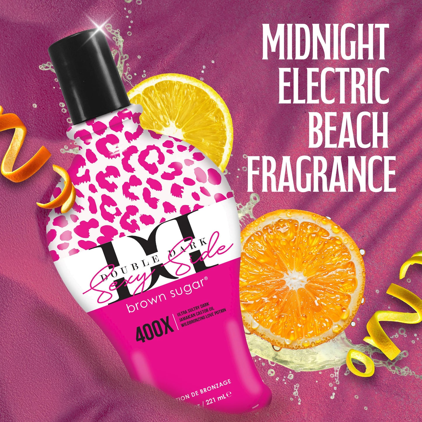 Brown Sugar Double Dark Sexy Side Tanning Lotion, 400X Wildbronzer with Jamaican Black Castor Oil, Double Carrot Oil, Hyaluronic Acid & Peptides, 7.5