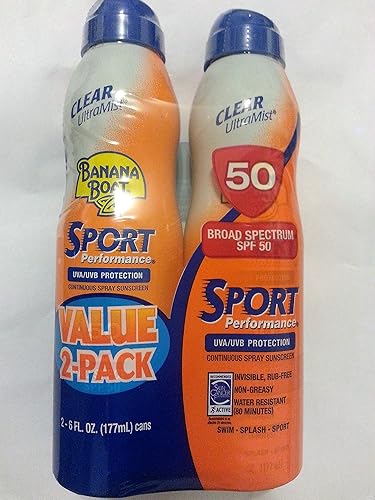 Banana Boat Continuous Spf#50 + Spray Sport 6 Ounce (Powerstay) (177ml) (2 Pack)