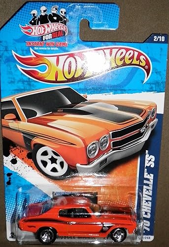 Hot Wheels '70 Chevelle SS 1:64 Scale Car, Orange, Muscle Mania Series, Die-cast, Kid, Male, Children