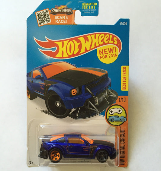 Hot Wheels, 2016 HW Digital Circuit, 2005 Ford Mustang [Blue] #21/250