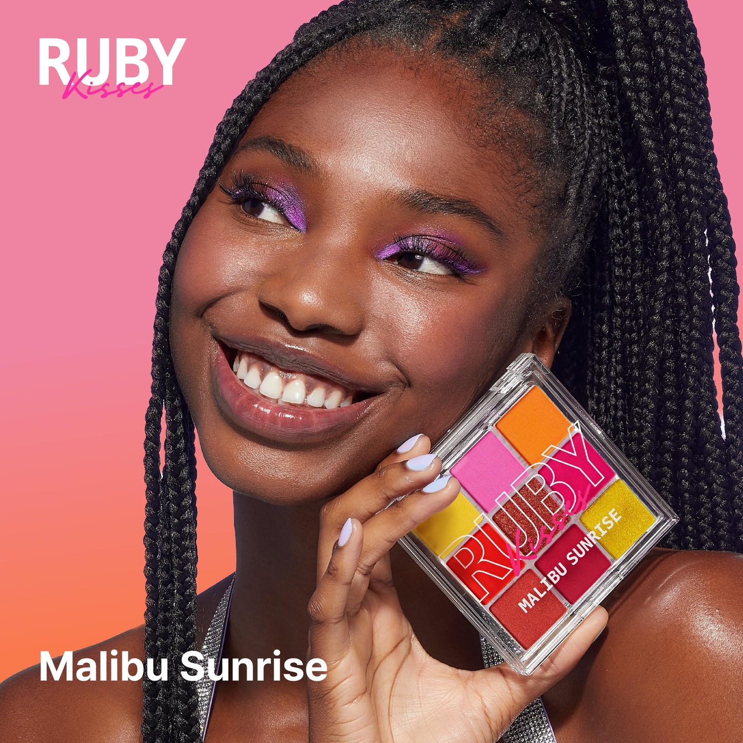 Ruby Kisses Eyeshadow Palette Highly Pigmented Eye Makeup 9 Shades Matte Shimmer Metallic Eyeshadow Palette (Malibu Sunrise)