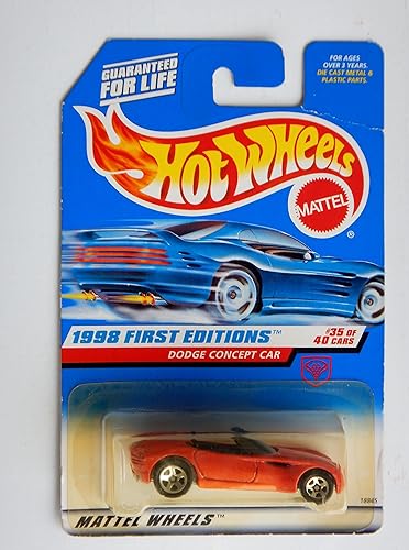 Hot Wheels - 1998 First Editions - Dodge Concept Car - Convertible - Red - #35 of 40 Cars - Die Cast - Collector #672 - Limited Edition - Collectible…