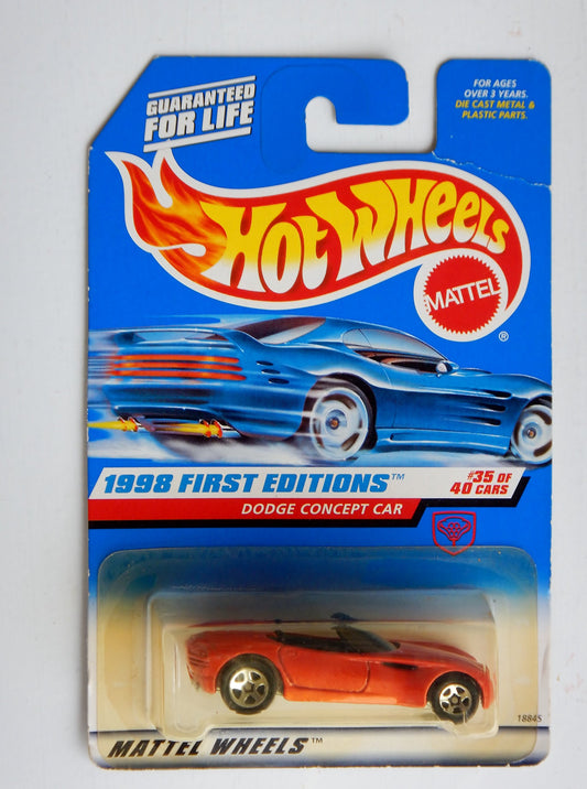 Hot Wheels - 1998 First Editions - Dodge Concept Car - Convertible - Red - #35 of 40 Cars - Die Cast - Collector #672 - Limited Edition - Collectible…