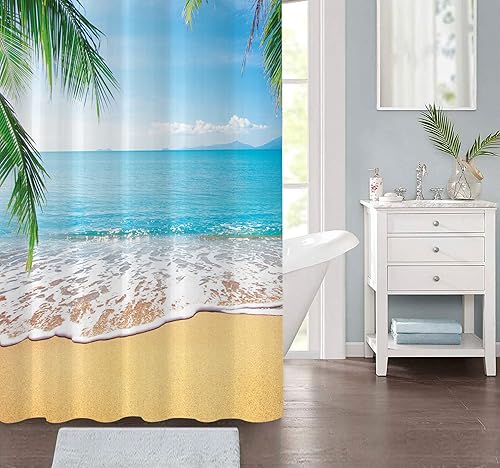 spring Home Tropical Summer Beach Fabric Shower Curtain
