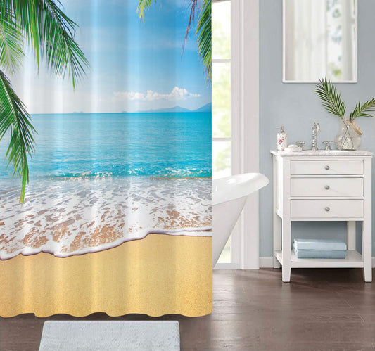 spring Home Tropical Summer Beach Fabric Shower Curtain
