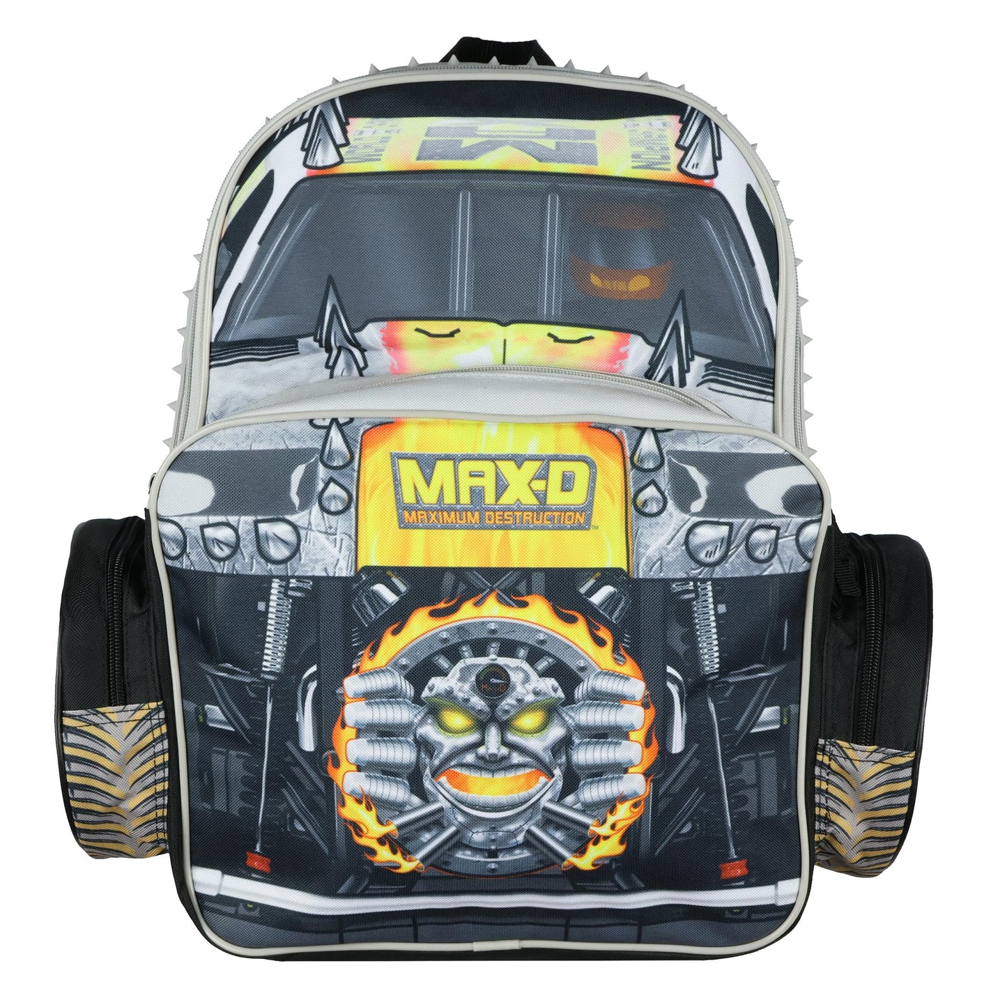 INTIMO Monster Jam Backpack Max-D Maximum Destruction 3D Monster Truck Kids School Book Bag with Laptop Tech Sleeve