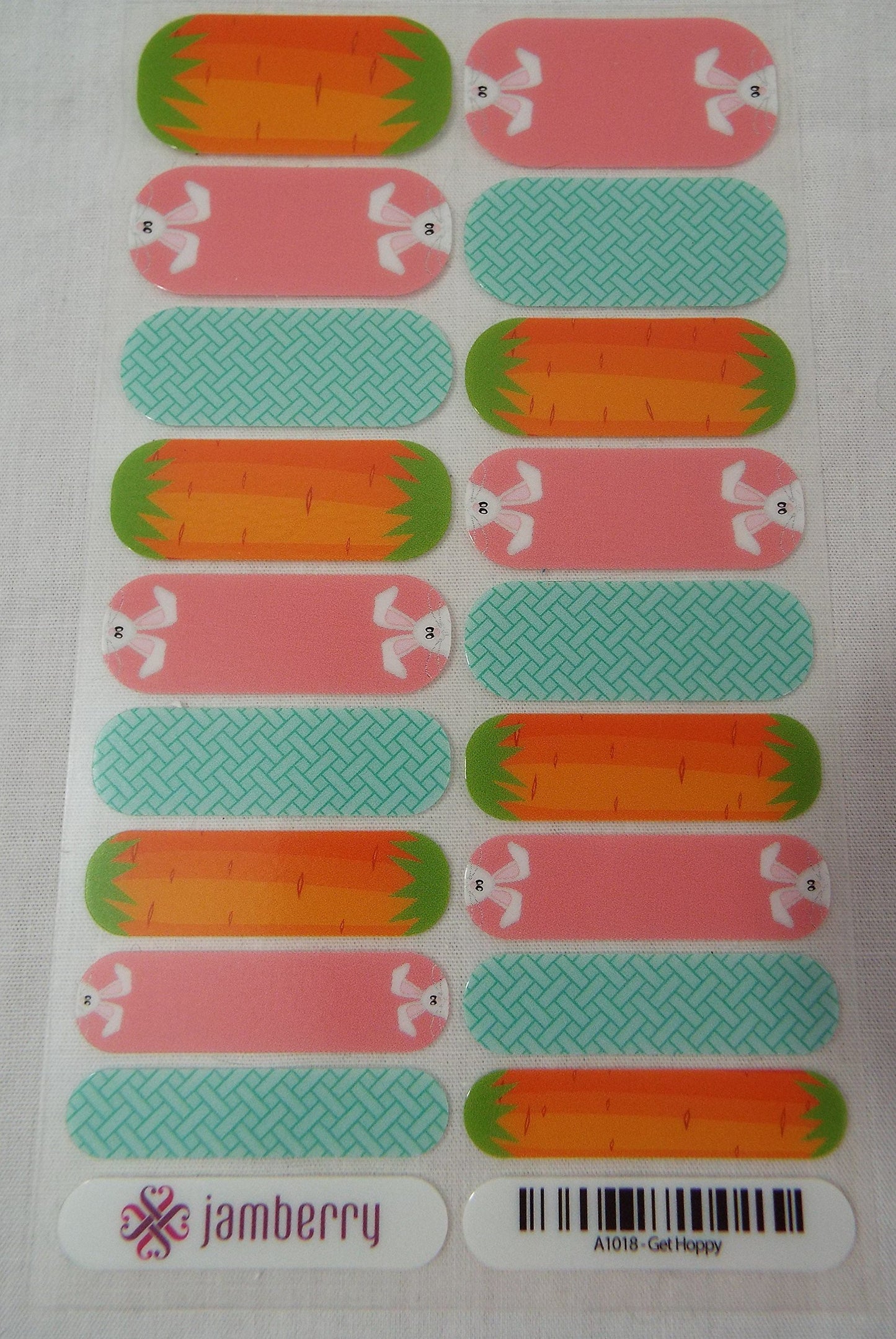 Jamberry Get Hoppy Nail Wrap (Full Sheet) A1018 Retired/Discontinued Beauty & Personal Care Jamberry