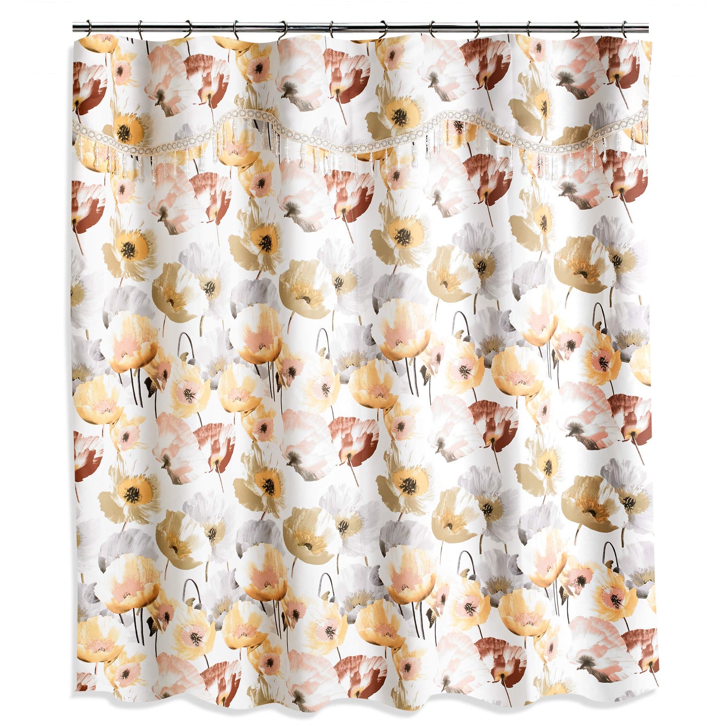 Popular Bath 959437 Poppy Fields, Shower Curtain, Pastel Moss 72.00" x 70.00"
