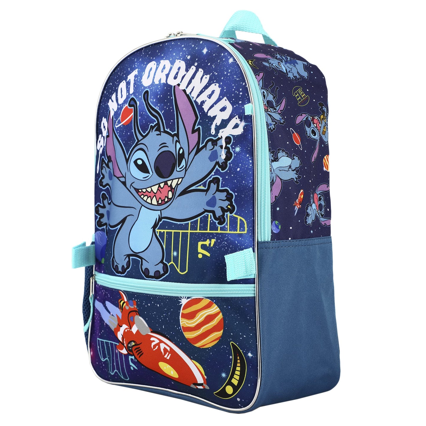 BIOWORLD Unisex Lilo & Stitch 5 Piece Backpack Set (Little Kid/Big Kid), Purple, One size