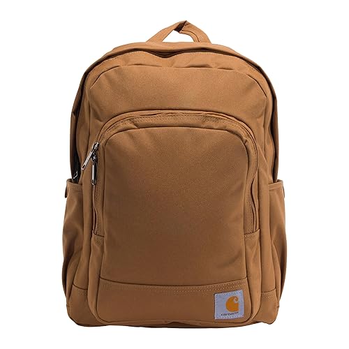 Carhartt 25L Classic Laptop Daypack, Durable Water-Resistant Pack with Laptop Sleeve, Contains PFAS, Carhartt Brown
