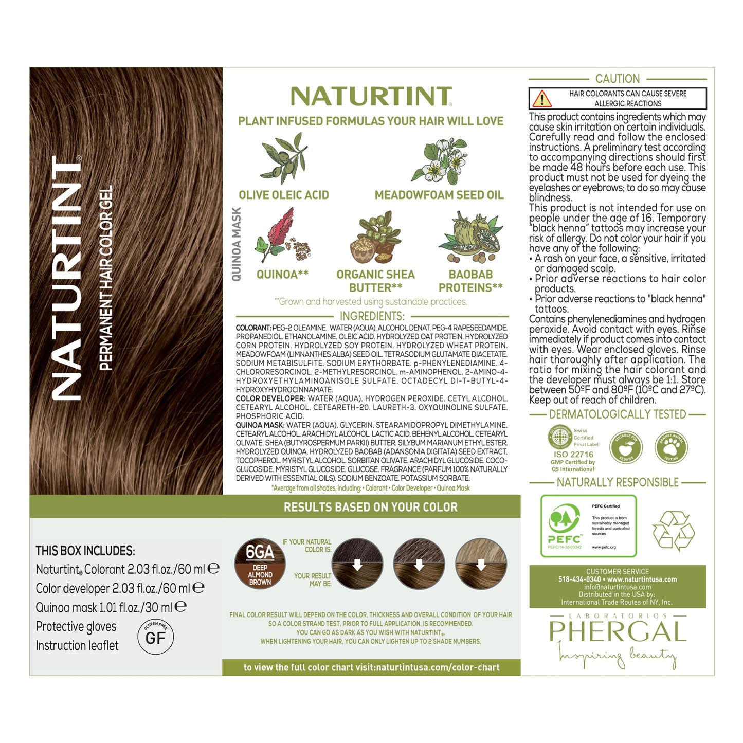 Naturtint 6GA Deep Almond Brown Permanent Hair Color (Pack of 1), Ammonia Free, Vegan, Cruelty Free, up to 100% Gray Coverage, Long Lasting Results