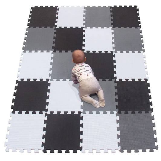 YIMINYUER 20 Tiles Baby Soft Puzzle Play Mats – 30x30x1cm EVA Foam Interlocking Floor Mats for Kids, Toddlers & Children