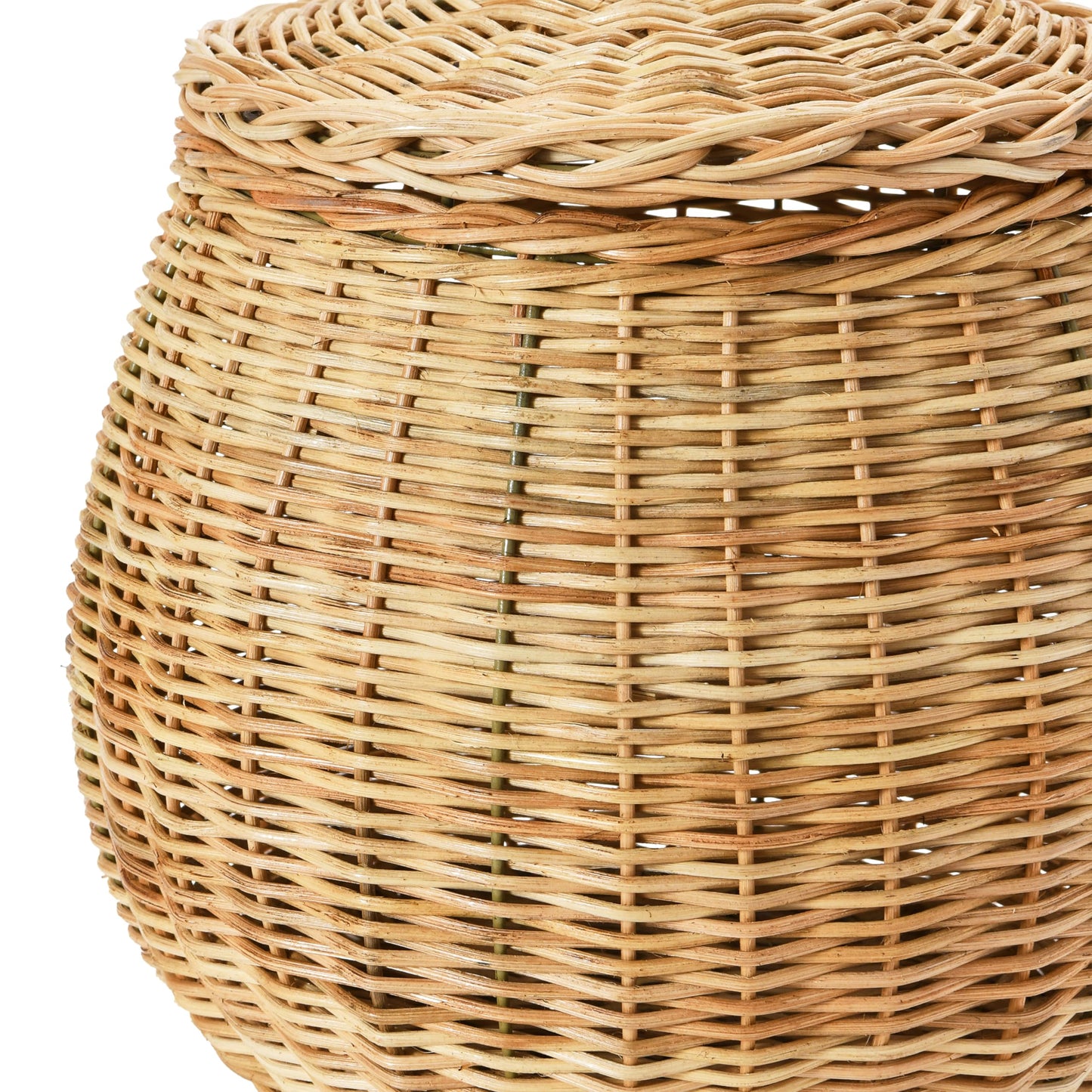 Creative Co-Op Hand-Woven Wicker Baskets with Lids, Set of 2