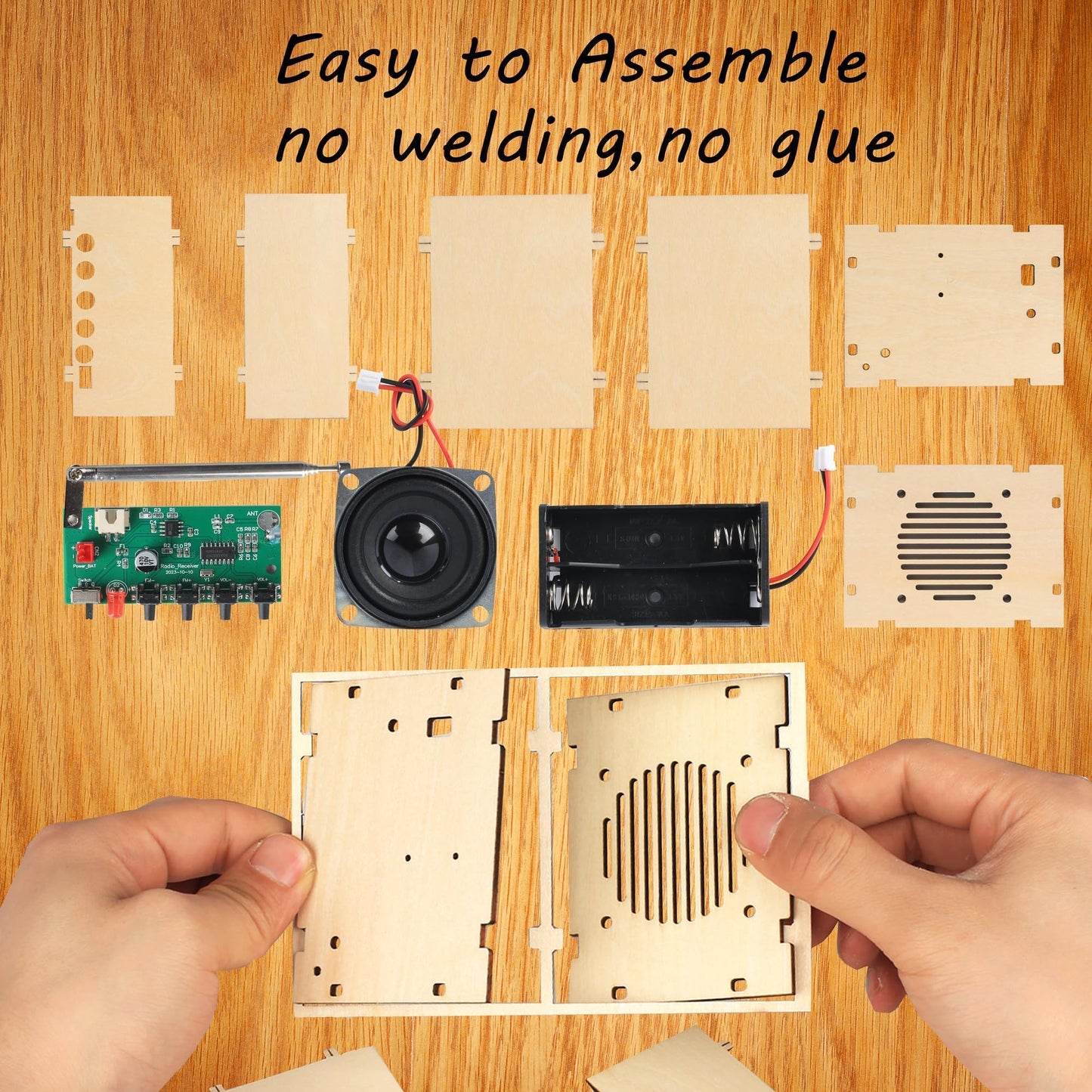 STEM Science Kit for Kids & Teens – Build Your Own FM Radio DIY Electronic Snap Circuits Kit, Educational STEM Toy Gift for Ages 8–16+ (Classic Wood)