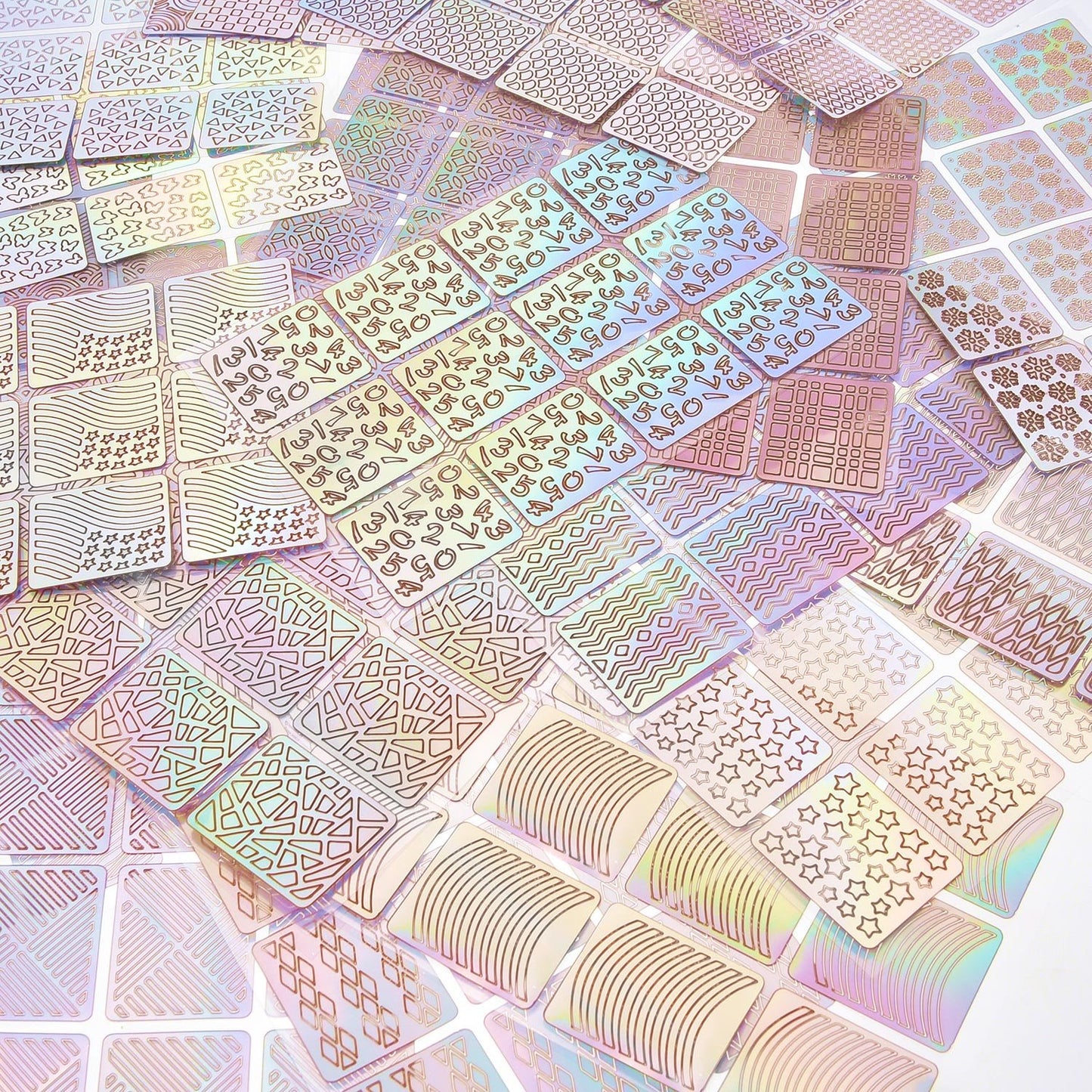 288 Pieces Nail Vinyl Stencils Nail Decoration Stickers Set Nail Stickers Tips Decals, 24 Sheets