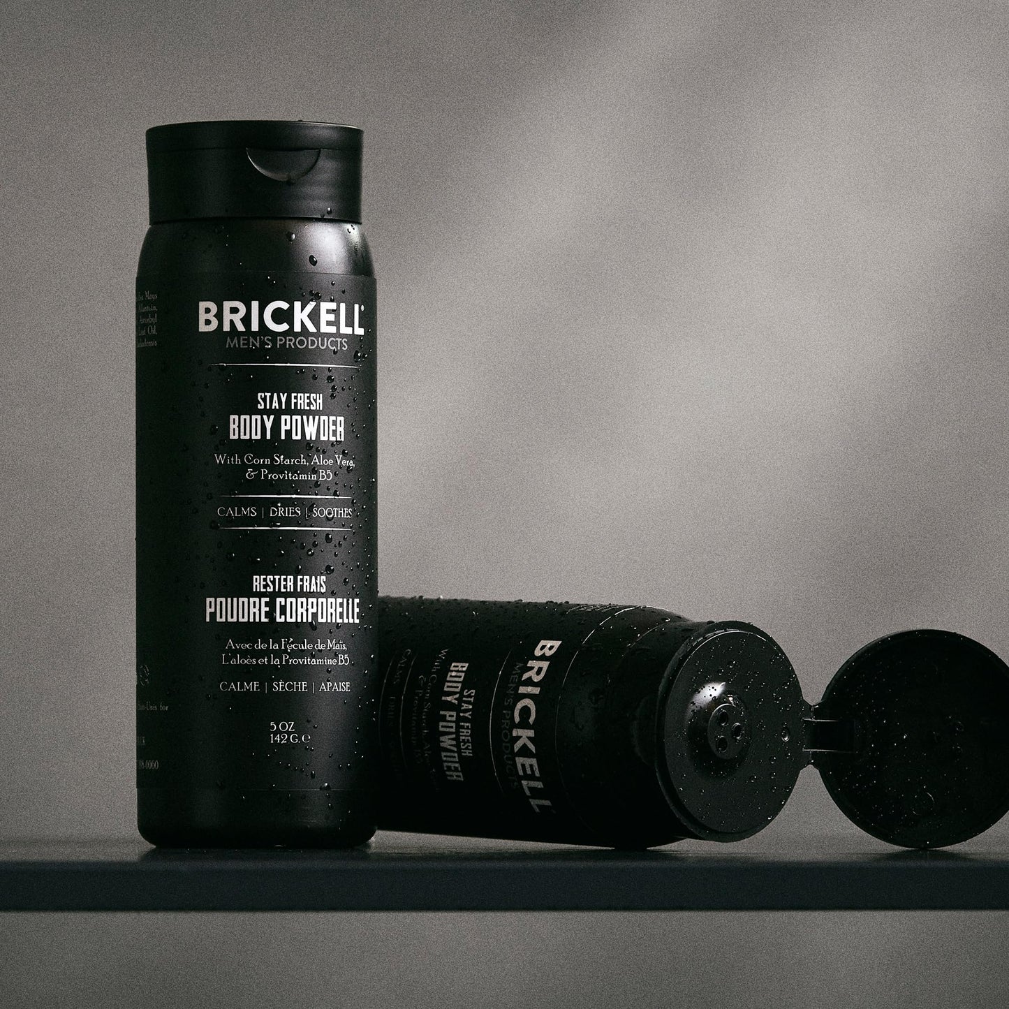Brickell Men's Products Stay Fresh Body Powder for Men, Natural and Organic Talc-Free, Absorbs Sweat, Keeps Skin Dry, Scented, 5 oz