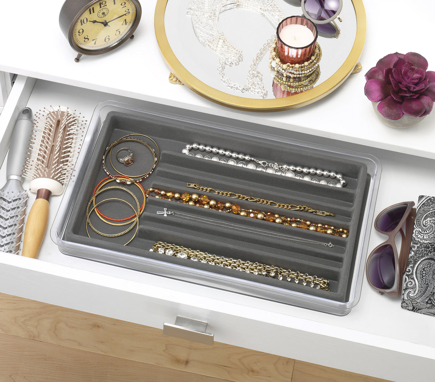 Whitmor Stackable 7 Section Jewelry Tray