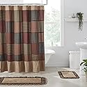 VHC Brands, Maisie Patchwork Shower Curtain, Tan, 72x72