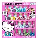 Hello Kitty Non-Toxic Water-Based Peel-Off Nail Polish Set with Glittery, Shimmery & Opaque Colors for Girl Kids Ages 3+, Perfect for Parties