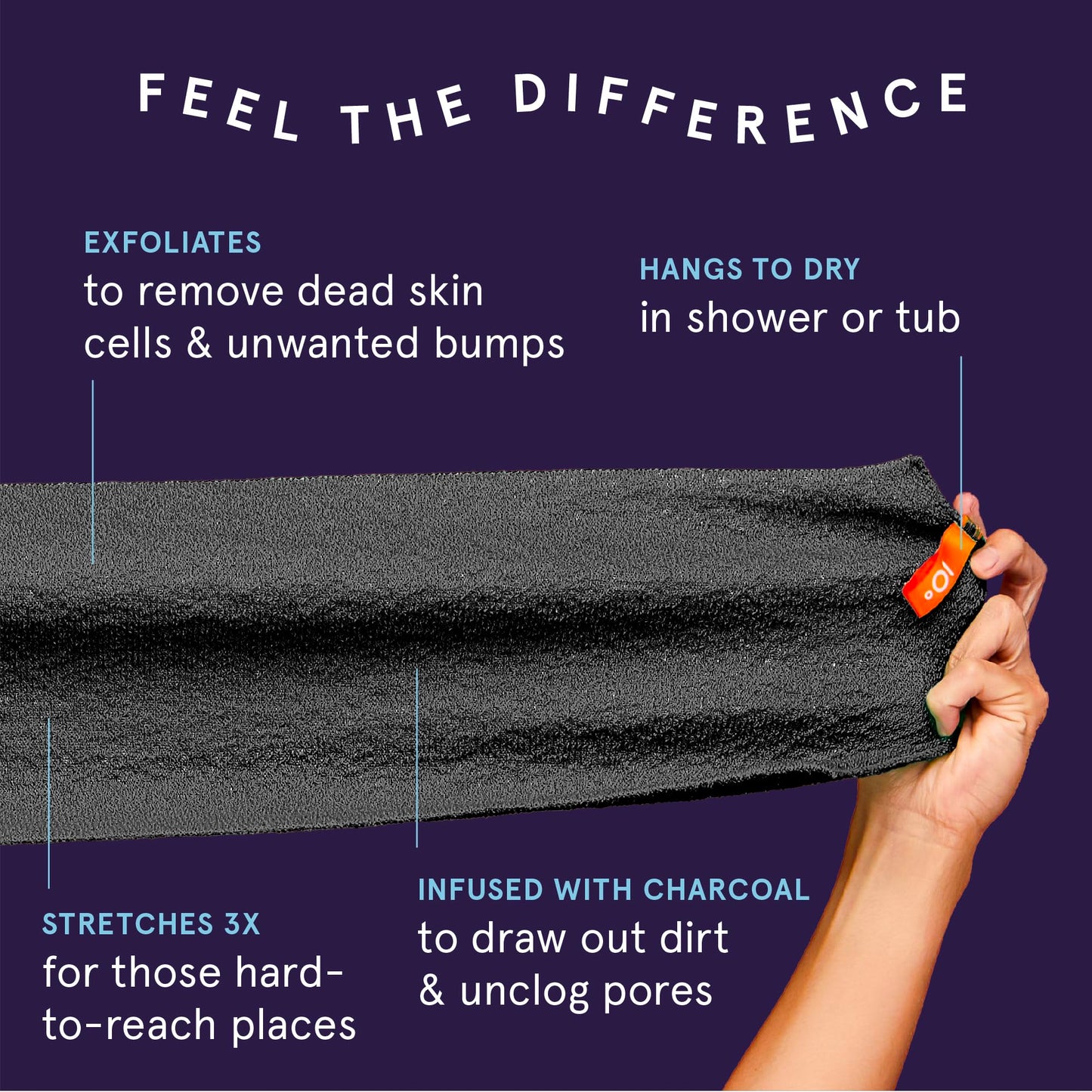 Clean Logic Detox Charcoal Purifying Stretch Wash Cloth, 1 Count