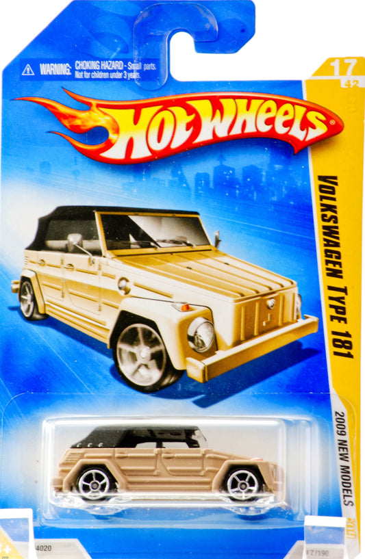 HOT WHEELS 2009 NEW MODELS 17/42 VOLKSWAGEN TYPE 181 CEMENT COLORED WITH BLACK TOP 017/190 by Hot Wheels