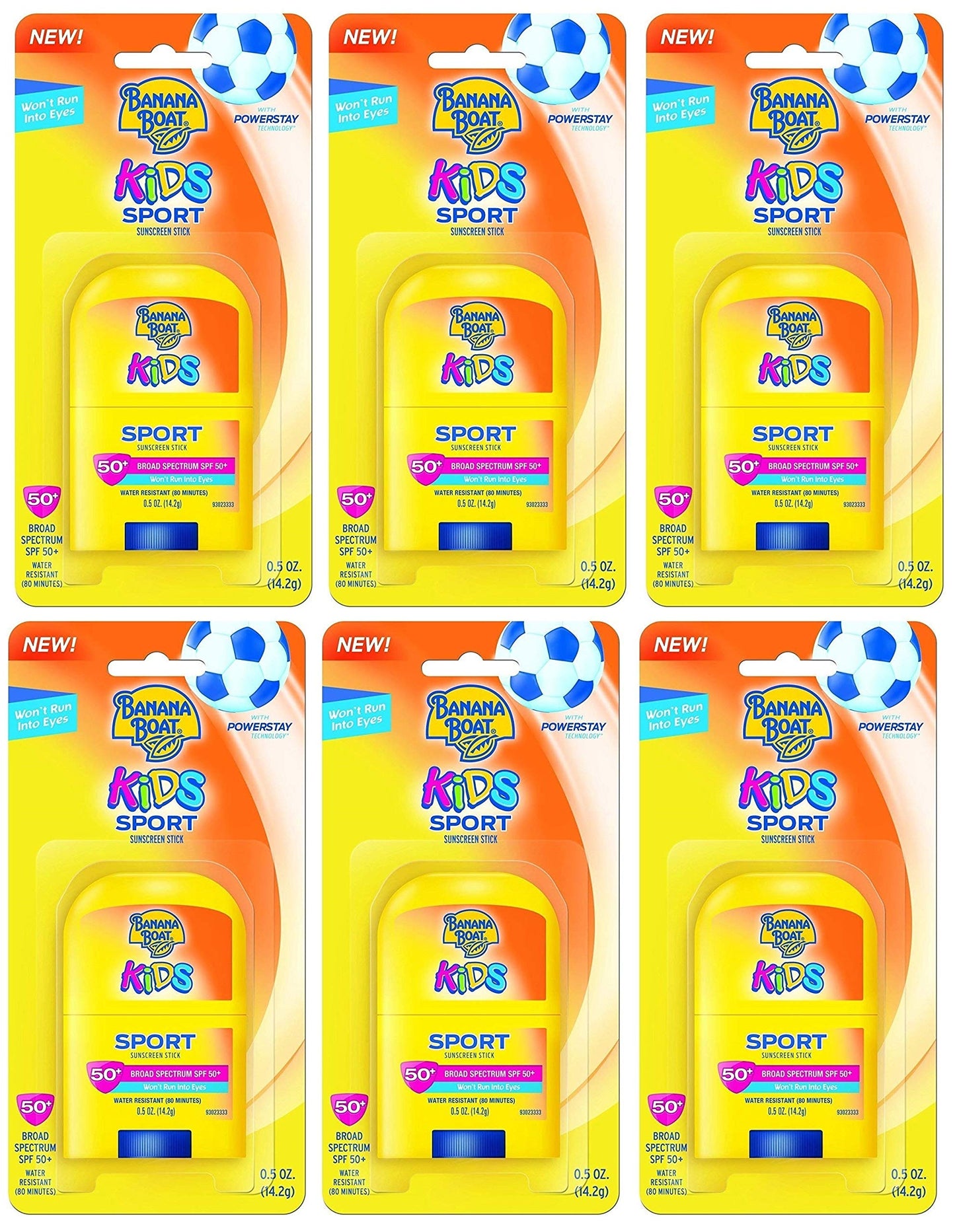 Banana Boat Spf#50+ Kids Sport Stick 0.5 Ounce (14ml) (6 Pack)