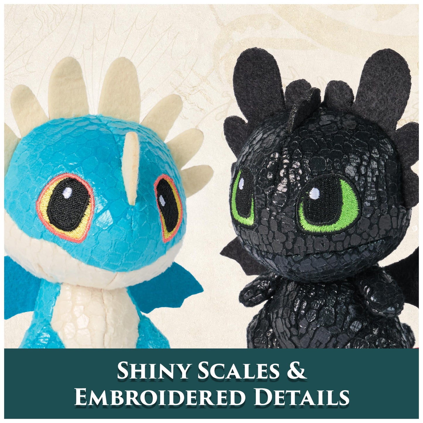 Dreamworks Dragons How to Train Your Dragon Mini Plushies, Toothless & Deadly Nadder 2-Pack, 3” Stuffed Animals, Kids Toys for Boys Ages 4 & Up