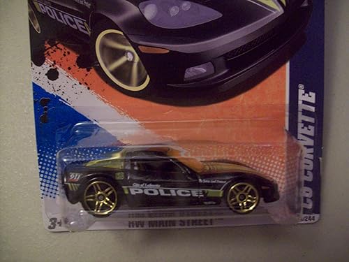 Hot Wheels 2011 HW Main Street C6 Corvette City of Lafayette Police