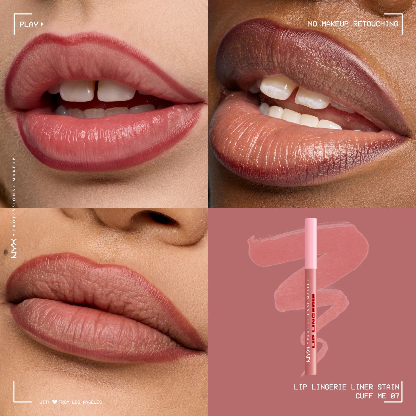 NYX PROFESSIONAL MAKEUP Lip Lingerie Liner Stain, Seamless Make Up with All-Day Stain, Waterproof Lip Stain Finish - Cuff Me Beauty and Personal Care NYX PROFESSIONAL MAKEUP