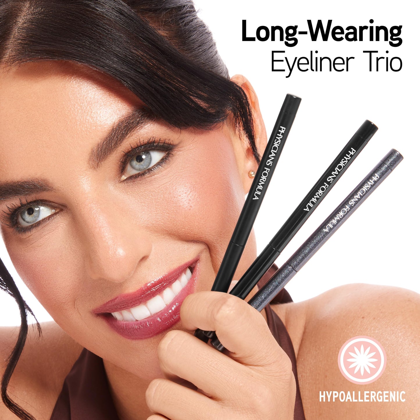 Physicians Formula Eye Booster Gel Black Eyeliner Set of 3, Shimmer, Satin, Matte, Water-Resistant, Smudge Resistant, Lasts All Day