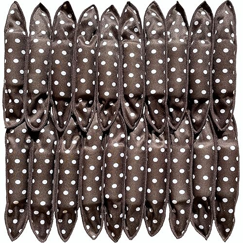 Aimin Soft Overnight Foam Curlers with Satin Sponge Rollers for Long Hair, No-Heat Curls (20 pcs, black)