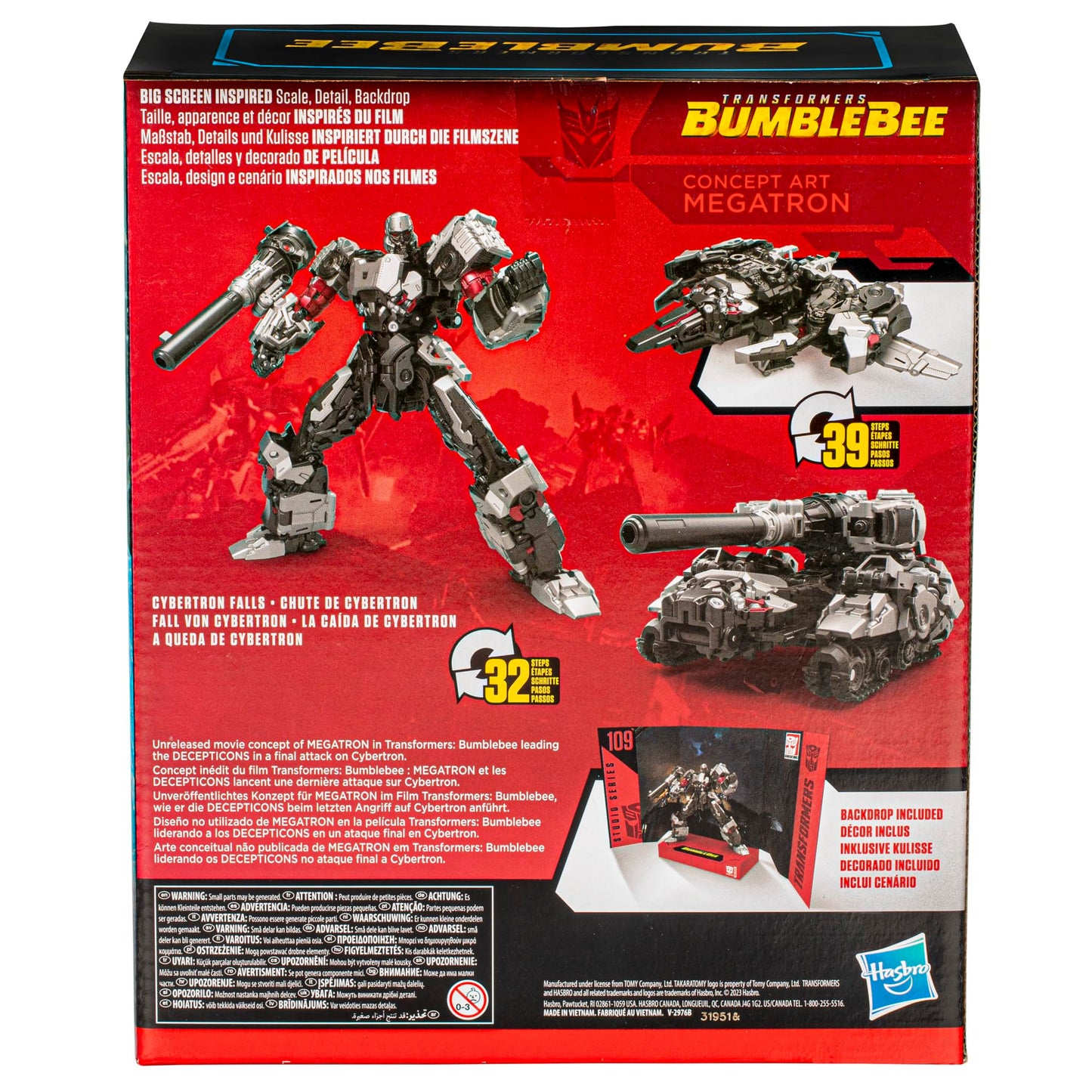 Transformers Toys Studio Series Leader Bumblebee 109 Concept Art Megatron, 8.5-inch Converting Action Figure, 8+