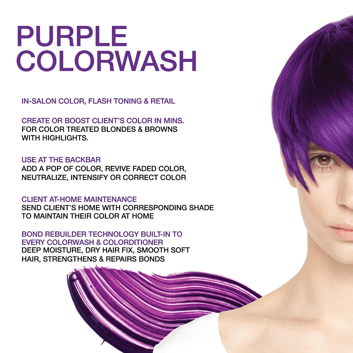 Celeb Luxury Viral Purple Colorwash, Color Depositing Shampoo with Bondfix Bond Rebuilder, Semi Permanent Hair Colour Glaze, Vegan Hair Dye, Maintains