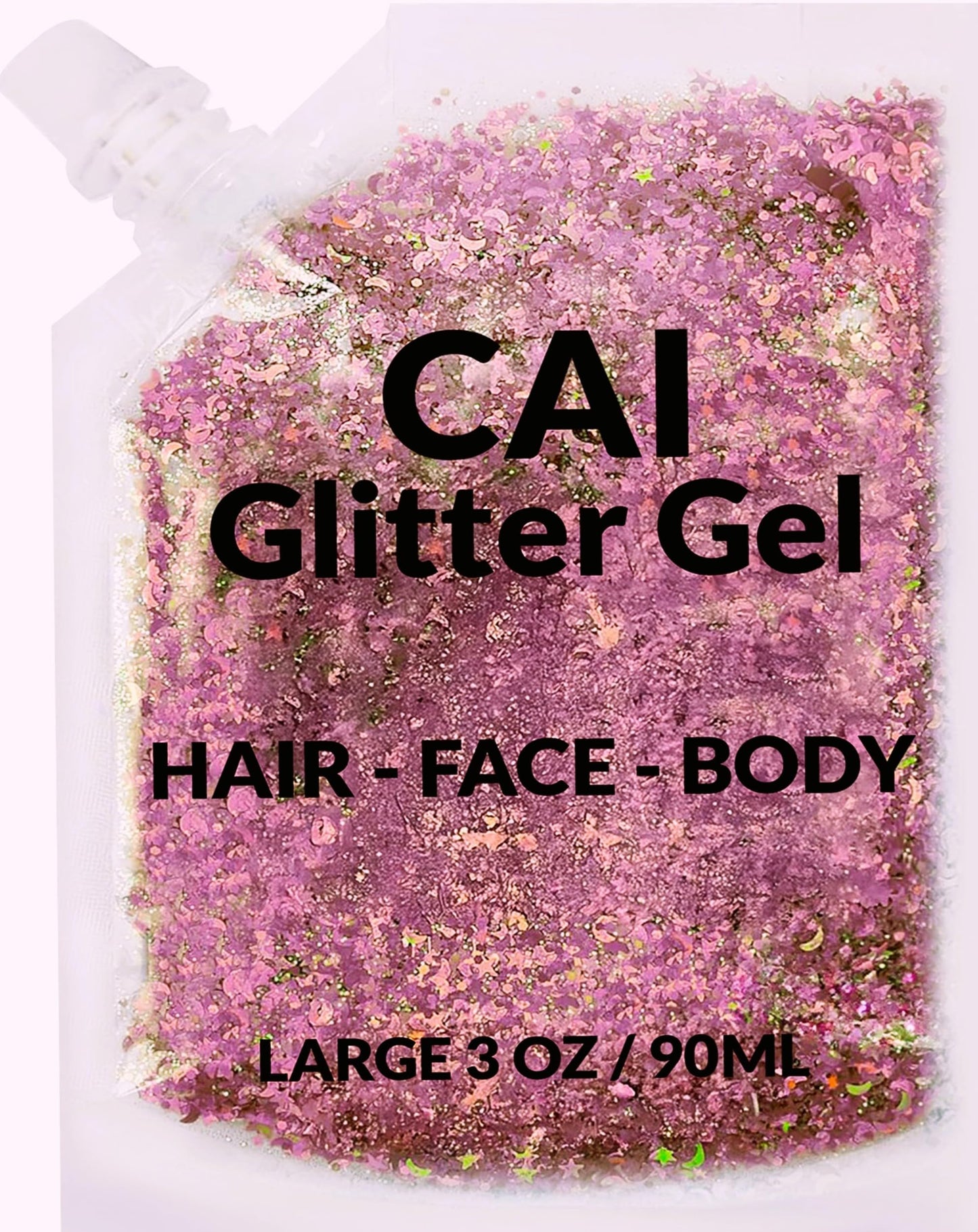 Face, Body & Hair Glitter Gel - (Rose Gold) Glitter for Kids and Women - 3 Oz Cosmetic-Grade Gel w/Moon & Stars for Festivals & Halloween Party, Easy