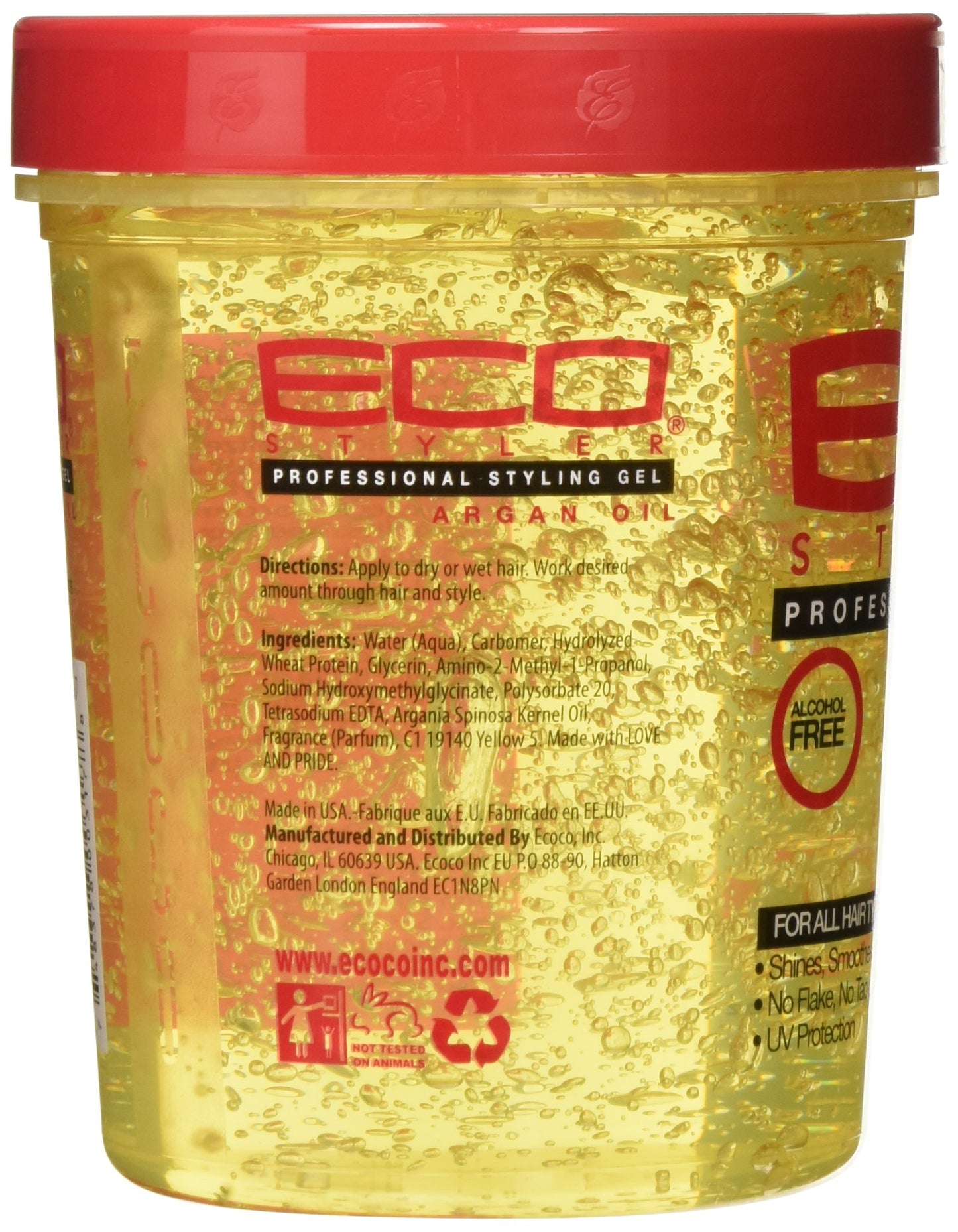ECOCO Styling Gel With Argan Oil, 32 oz., Pack Of 2