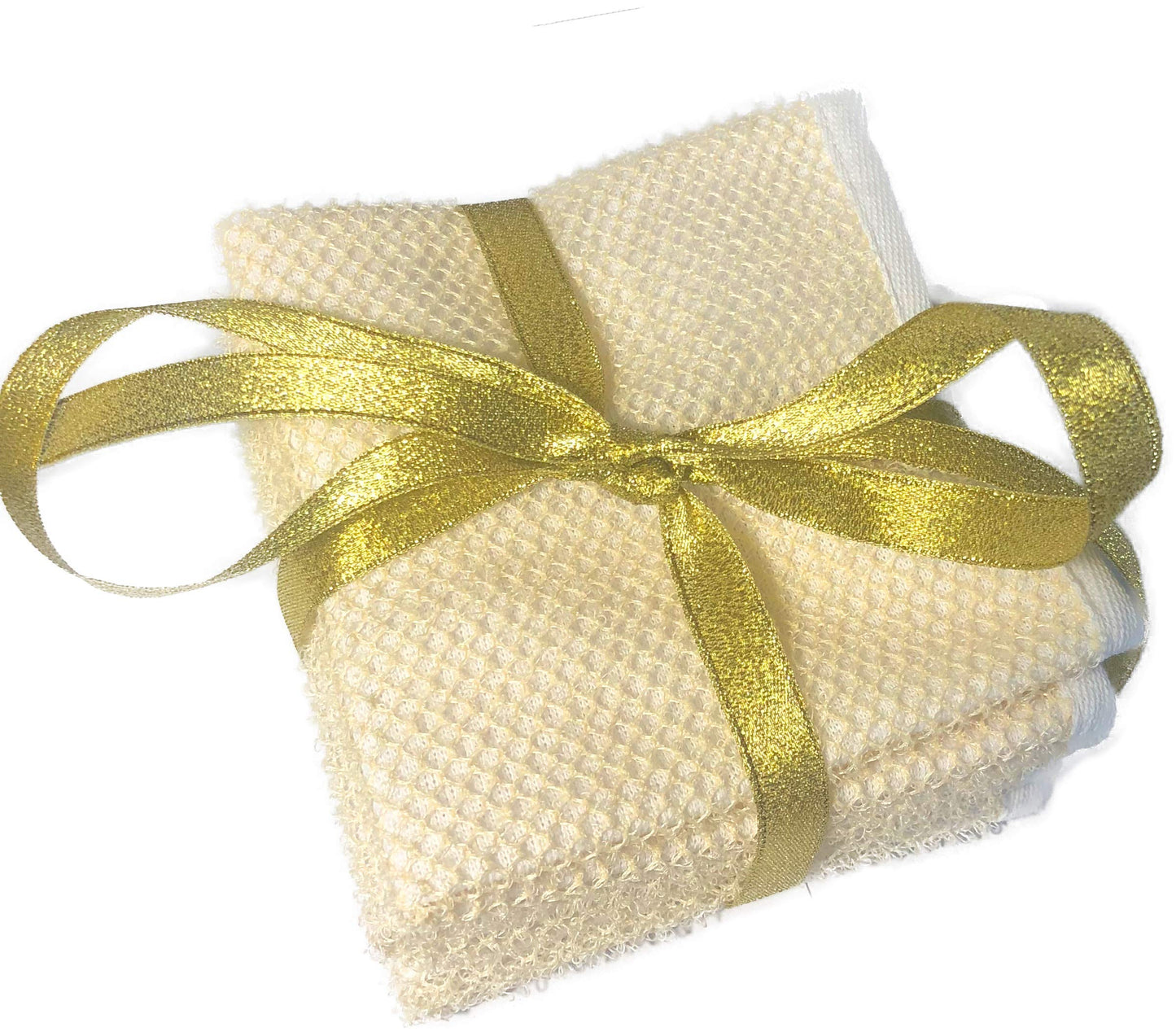 3 pcs/set Soft Weave Home Spa Exfoliating Face and Body Wash Cloths, Dual-Sided With Exfoliating Scrub and Soft Terry Cloth - Shower Scrubber - Remove