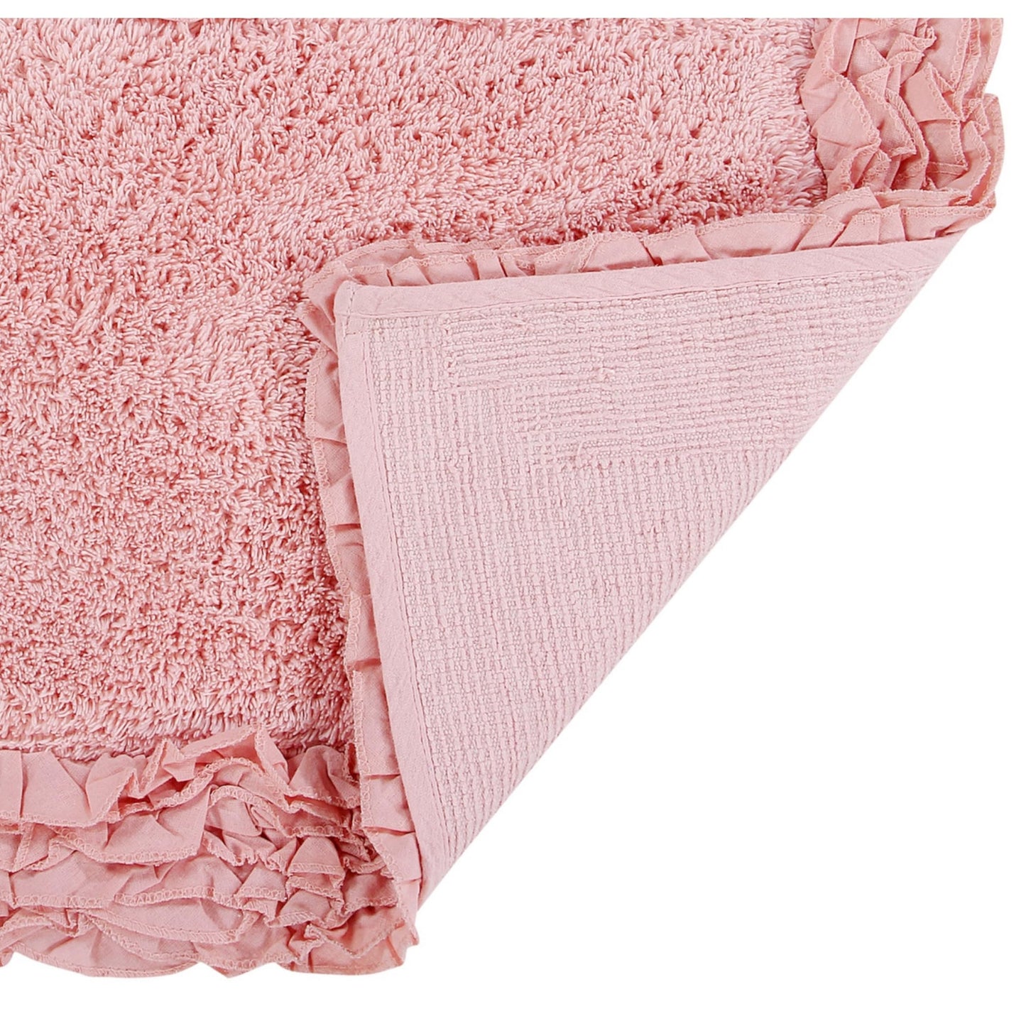 Better Trends 100% Cotton 20x60 Long Runner Bath Mat Extra Soft Non-Slip Bath Rug Water Absorbent Washable for Bathroom Floor Tub Shower Pink Shaggy…