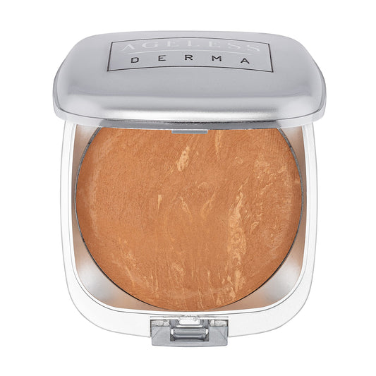 Ageless Derma Mineral Makeup Baked Foundation- Vegan - Paraben - Gluten and Cruelty Free Powder Foundation (Moroccan Beige)