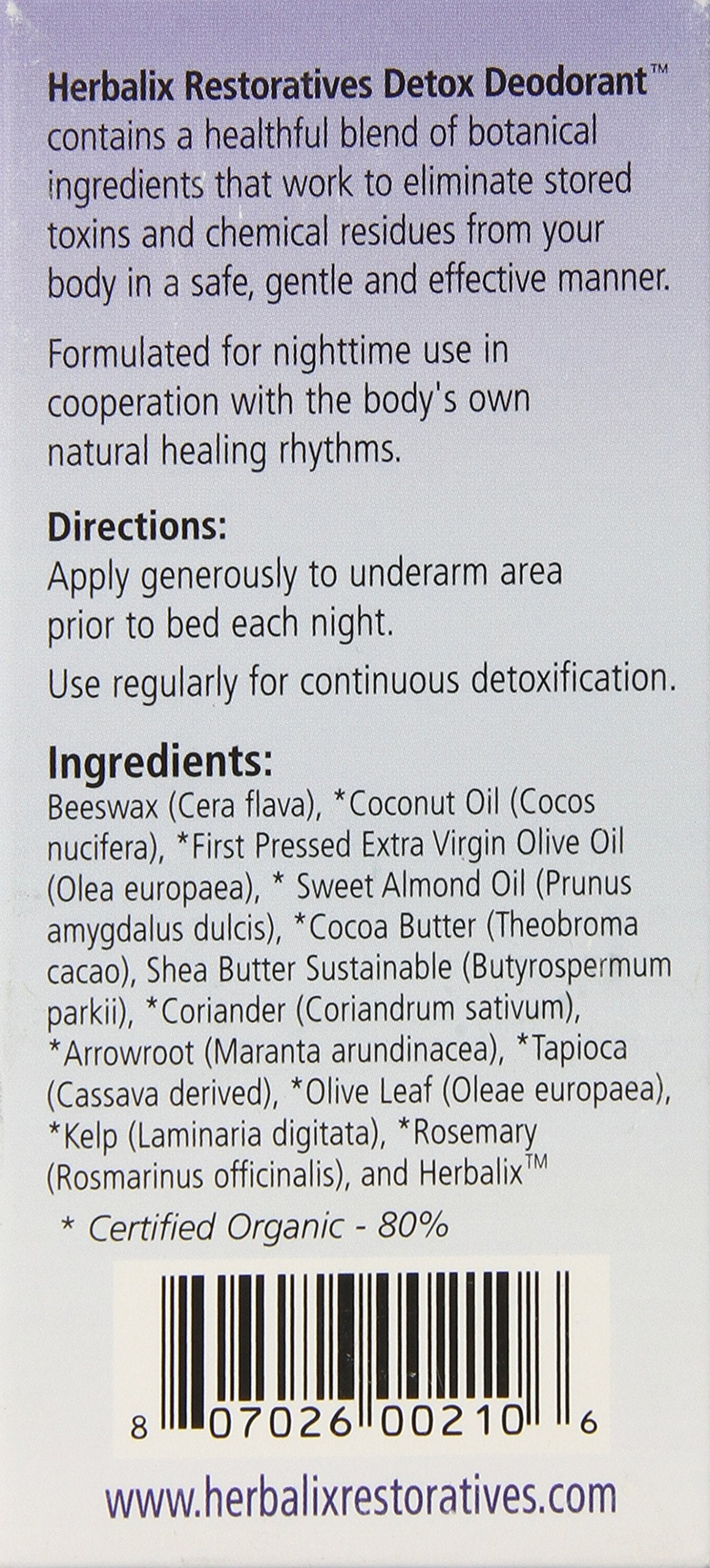 TRR Enterprises Nighttime Detox Cleansing Deodorant, 2.5 Ounce Beauty and Personal Care Herbalix Restoratives