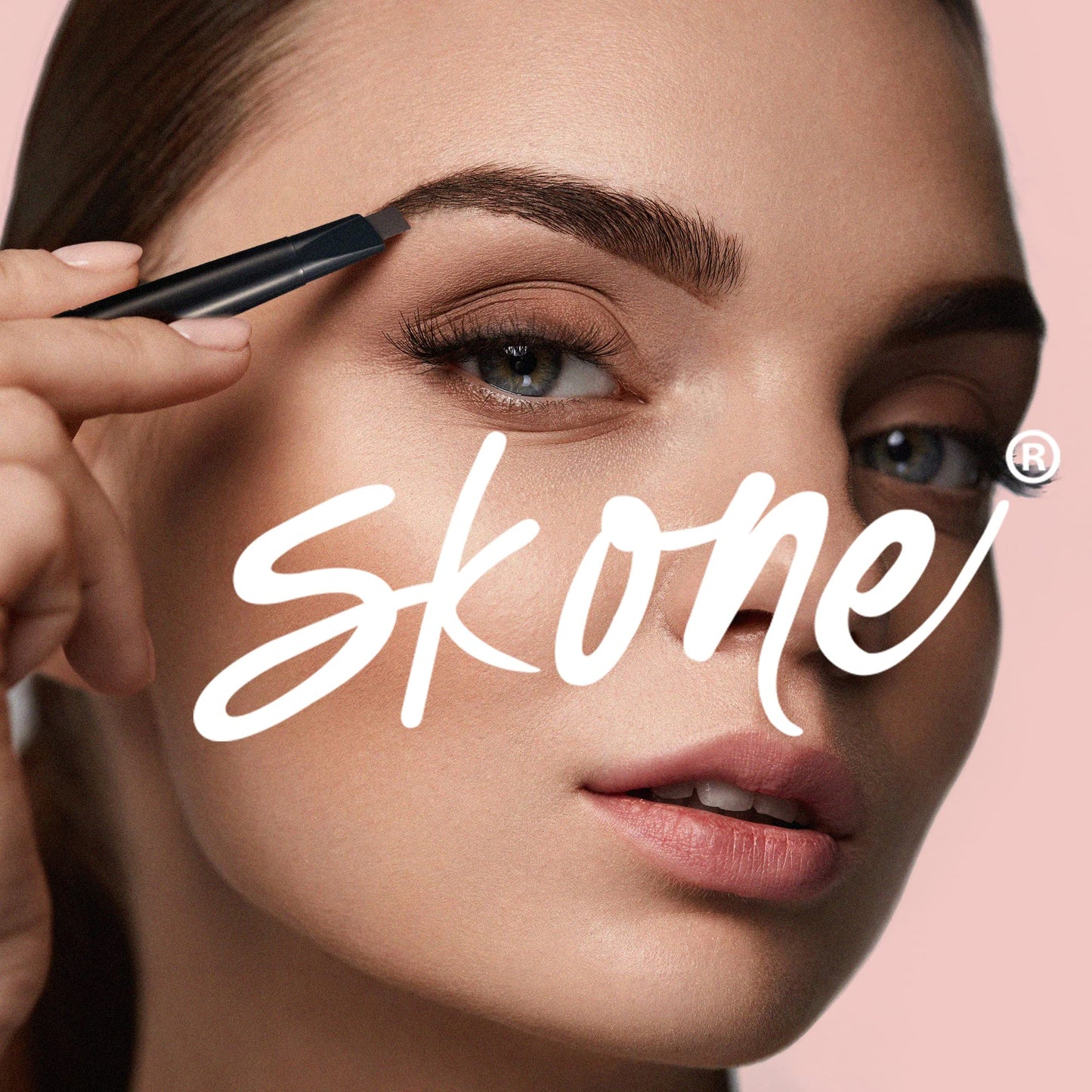 Skone Cosmetics The Original Brow Wand Eyebrow Pencil with Brush - Dual-Sided Retractable Waterproof Long-Lasting Brown Eye Brow Pencils for Women