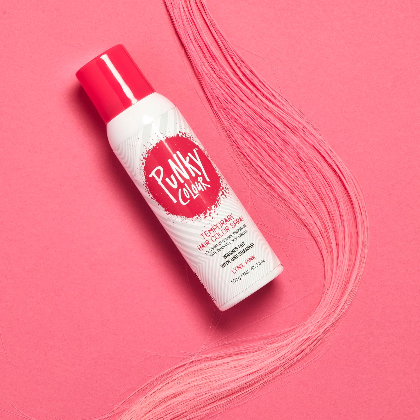 Punky Temporary Hair Color Spray, Lynx Pink - Instant Hair-Dye Mist, Fast Drying Non-Damaging Wash Out Tint for Salon Style Highlights, 3.5 oz