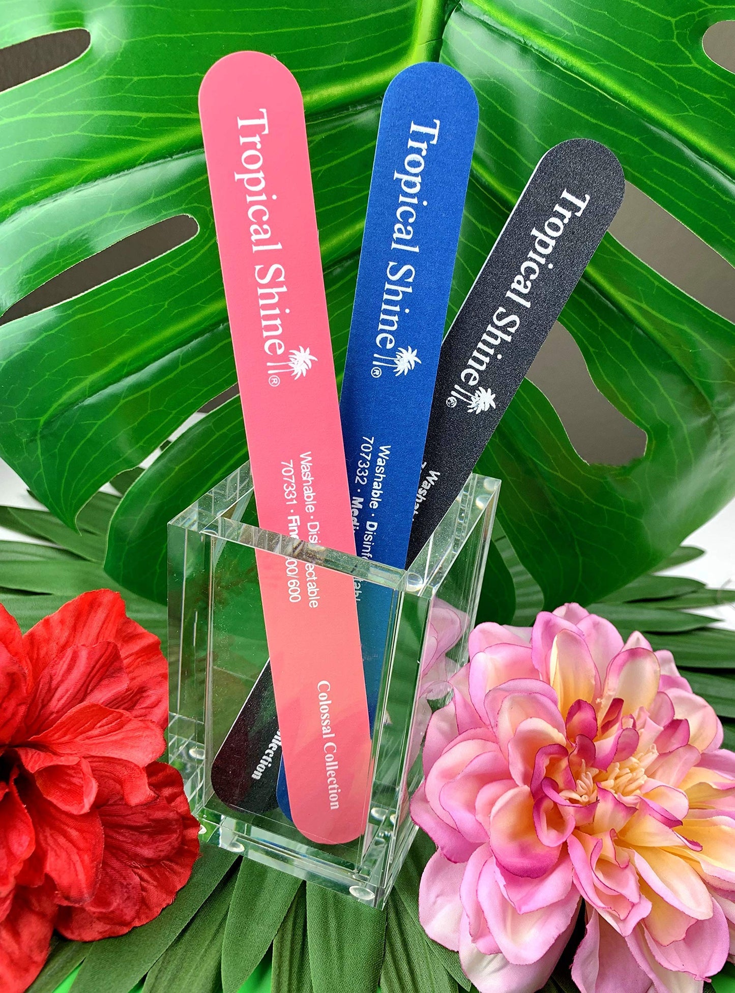 Tropical Shine 8.5 Inches Nail Files For Natural and Acrylic Nails. 3 pcs.