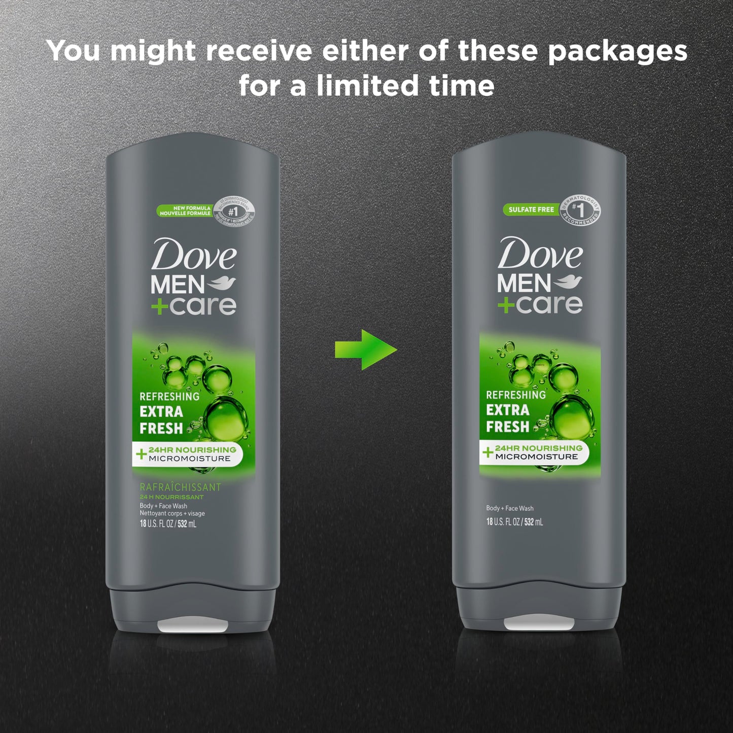 Dove Men+Care Body and Face Wash Refreshing Extra Fresh Body Wash for Men with 24-Hour Nourishing Micromoisture Technology 18 oz