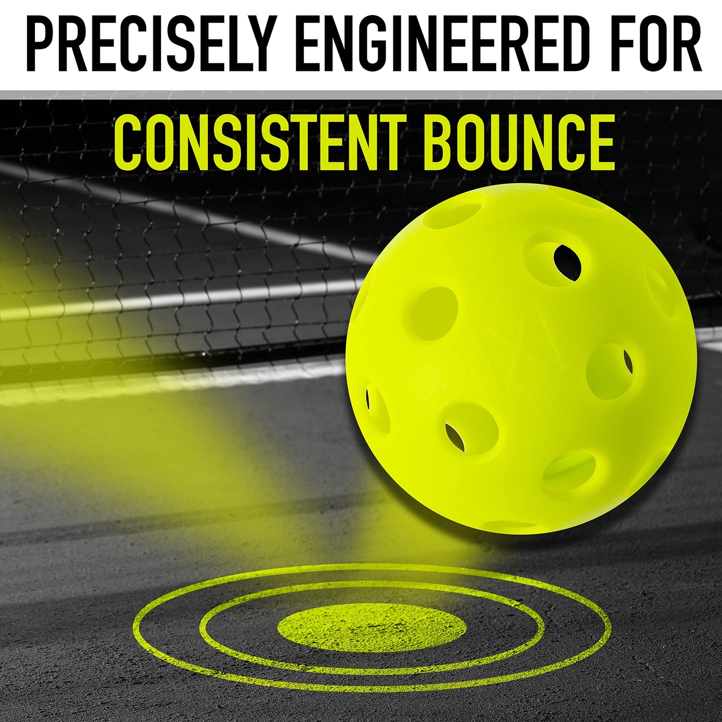 Franklin Sports X-26 Indoor Pickleballs - Indoor Court Balls - USA Pickleball (USAPA) Tournament Approved - 12 Pack Inside Balls - Lime Green