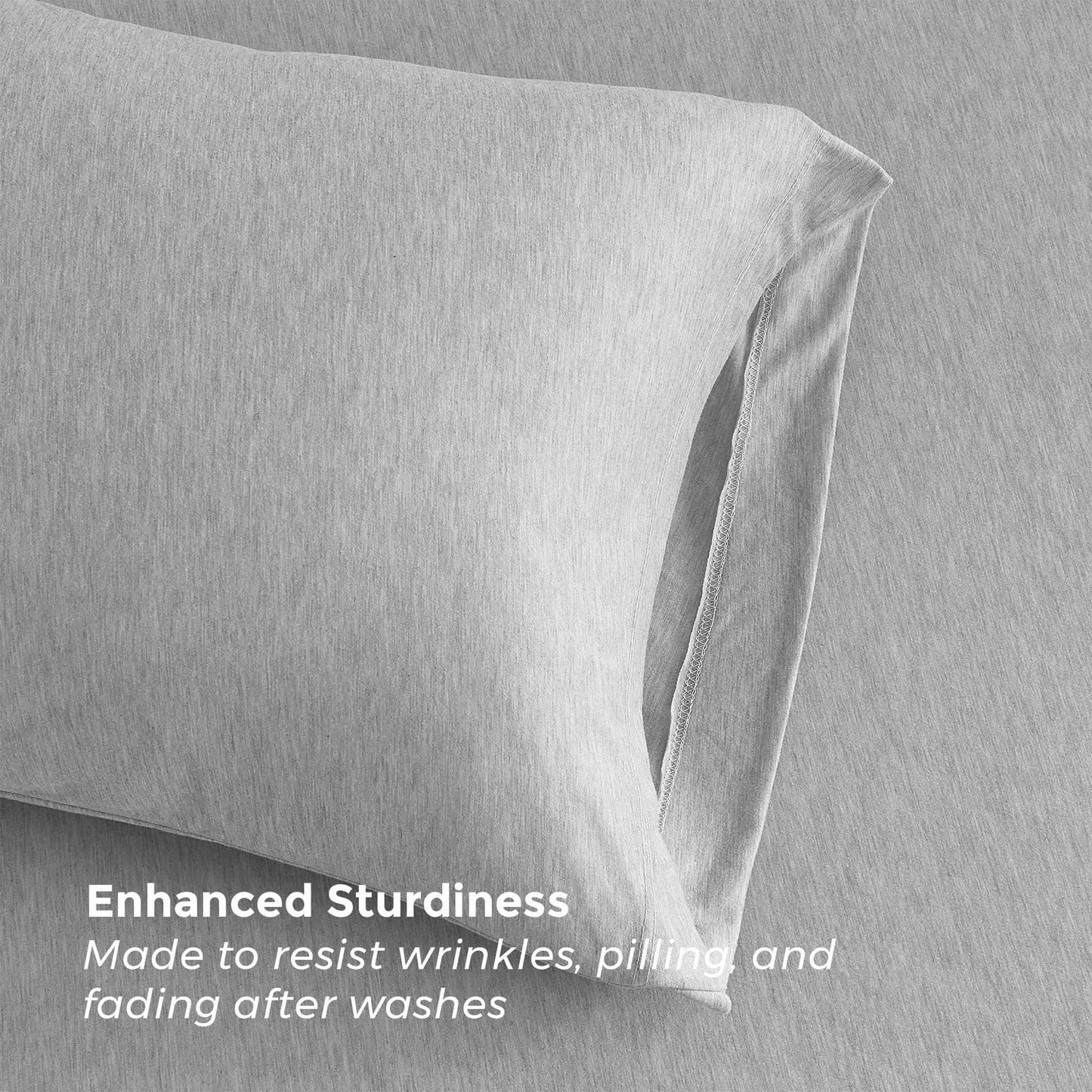 Pure Bedding Bed Sheets - King Sheet Set [6-Piece, Heather Light Grey] - Hotel Luxury 1800 Brushed Microfiber - Soft and Breathable - Deep Pocket