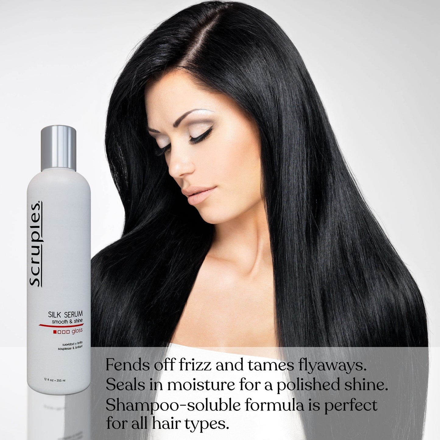Scruples Smooth & Shine Silk Serum - Lightweight Gloss - Long Lasting Silky Finish to Frizzy, Dry & Dull Hair - Damage and Thermal Protectant