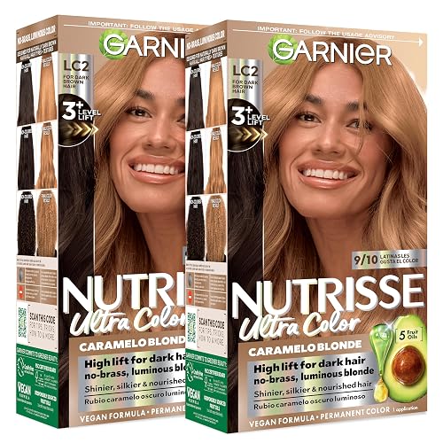 Garnier Nutrisse Ultra Color Hair Color, Permanent Hair Dye for Up to 8 Weeks of Bold, Vibrant Results, Vegan & Cruelty-Free, LC2 Hi-Lift Dark Blonde