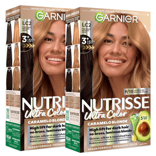 Garnier Nutrisse Ultra Color Hair Color, Permanent Hair Dye for Up to 8 Weeks of Bold, Vibrant Results, Vegan & Cruelty-Free, LC2 Hi-Lift Dark Blonde Beauty & Personal Care Garnier